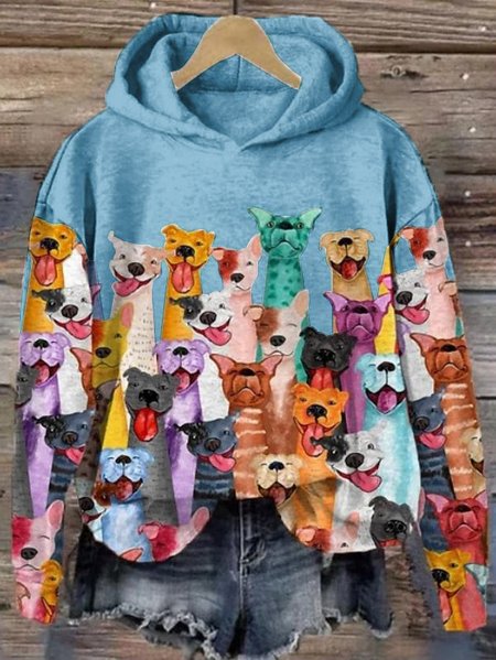Casual Hoodie Knitted Loose Sweatshirt