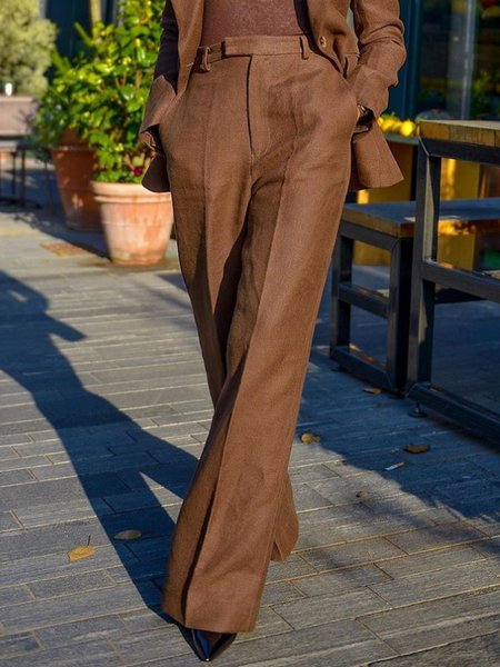 

Regular Fit Urban Fashion Straight Pants, Brown, Pants