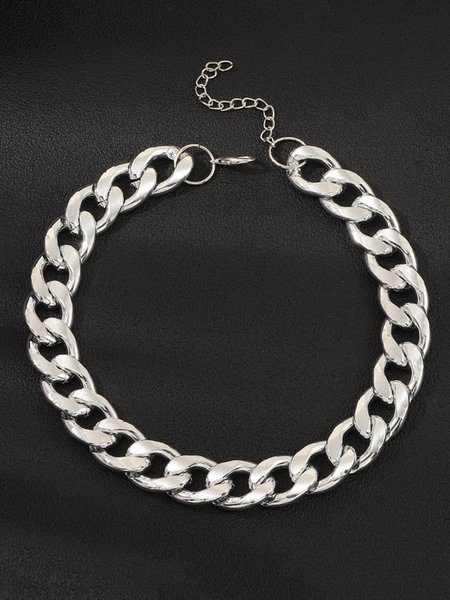

Women Minimalist Chain Necklaces, Silver, Necklaces