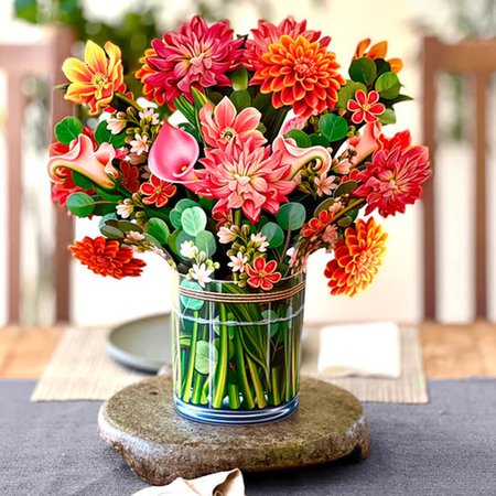 

3D Pop Up Birthday Cards Paper Flowers Bouquet Greeting Cards, Color2, Home&Garden