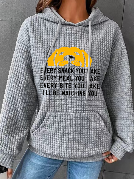 Cotton-Blend Hoodie Dog Simple Hoodie, Gray, Hoodies&Sweatshirts