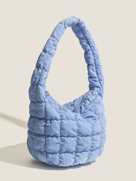

Casual Cloud Ruched Underarm Bag Rhombus Shoulder Bag, Blue, Women's Bags