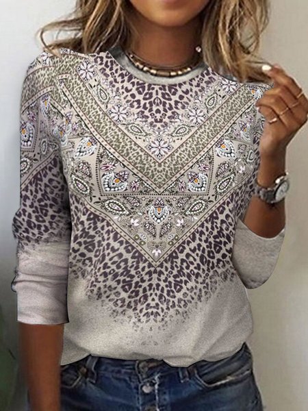 Crew Neck Casual Loose Knitted T Shirt