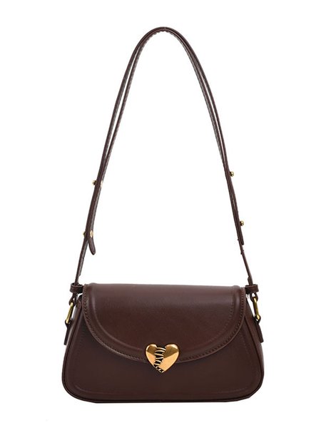 

Women Heart Magnetic Armpit Bag Adjustable Strap Crossbody Bag, Coffee, Women's Bags