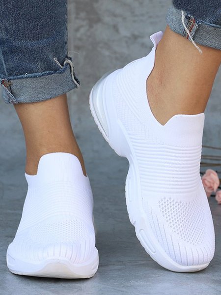 Women Breathable Mesh Fabric Slip On Sneakers