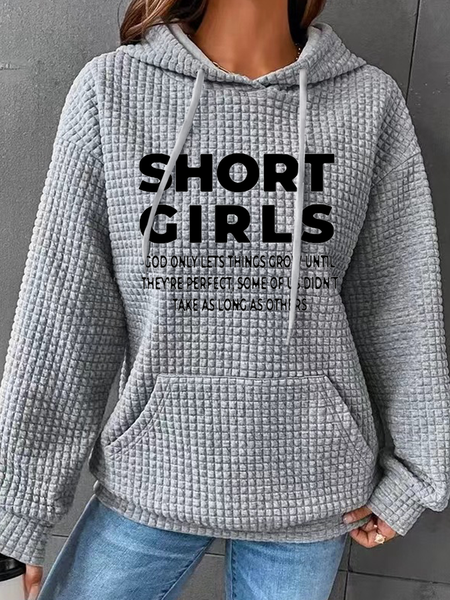 

Women's Short Girls Funny Hoodie Loose Casual Hoodie, Gray, Hoodies&Sweatshirts