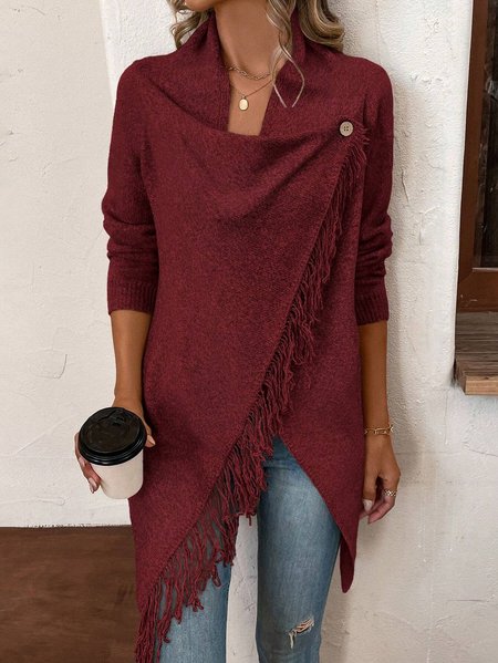 

Shawl Collar Casual Wool/Knitting Cardigan, Red, Sweaters
