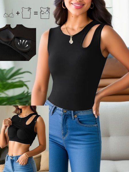 

Women's Sleeveless Tank Top Camisole Summer Plain Crew Neck Daily Going Out Casual Top Black, Tanks & Camis