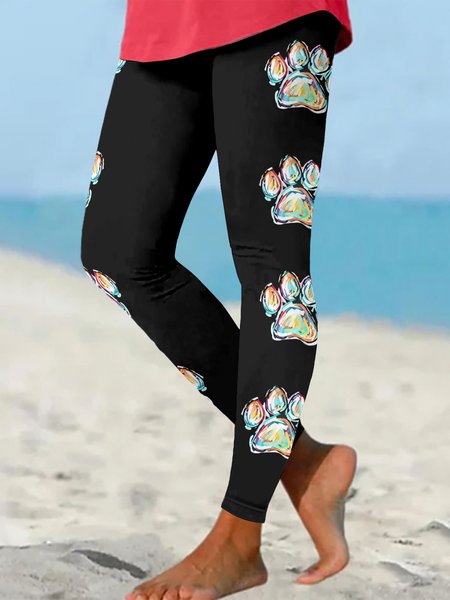 

Casual Funny Dog Leggings, Black, Leggings