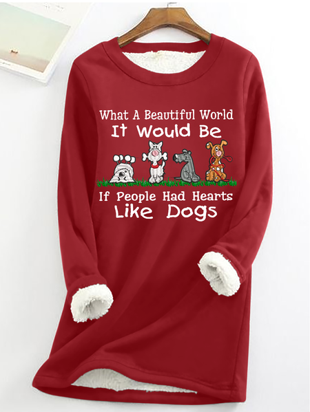 

Women's Love Dogs Fleece Casual Sweatshirt, Red, Hoodies & Sweatshirts