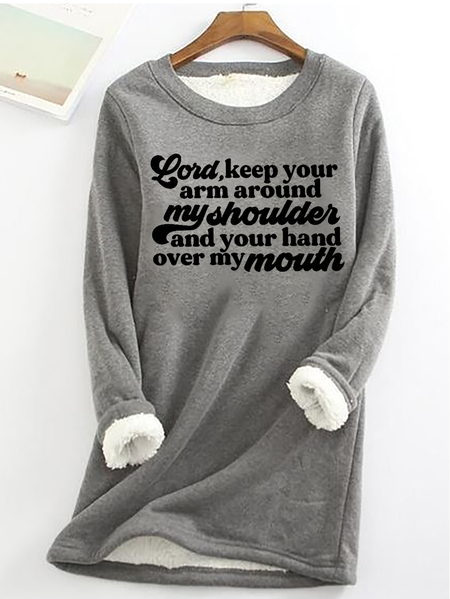

Lord Keep Your Arm Around My Shoulder Casual Fleece Sweatshirt, Gray, Hoodies&Sweatshirts