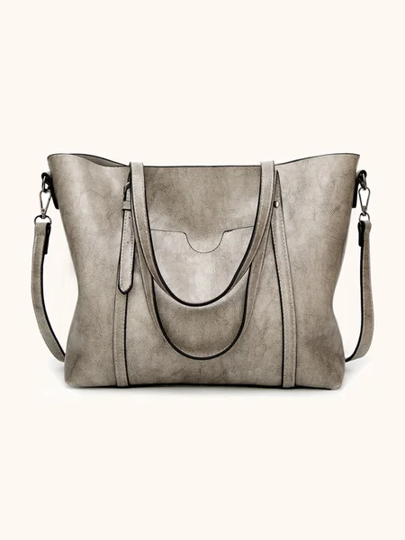 

Vintage Large Capacity Zipper Tote Bag Commuting Crossbody Bag, Gray, Women's Bags