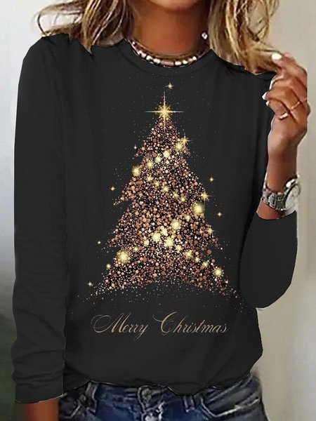 Christmas Casual Loose Crew Neck T Shirt