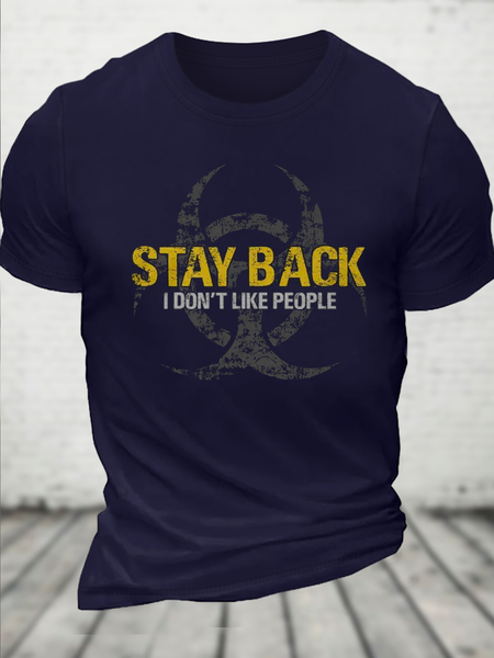 

Cotton Stay Back Loose Casual T-Shirt, Dark blue, T-shirts