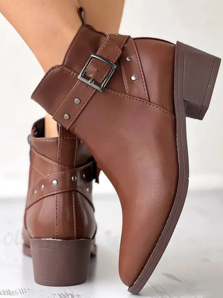 Autumn Plain Casual Chelsea Boots, Light brown, Shoes