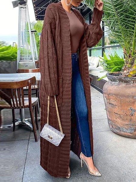 

Urban Long Sleeve V Neck Loose Cardigan, Coffee, Cardigans