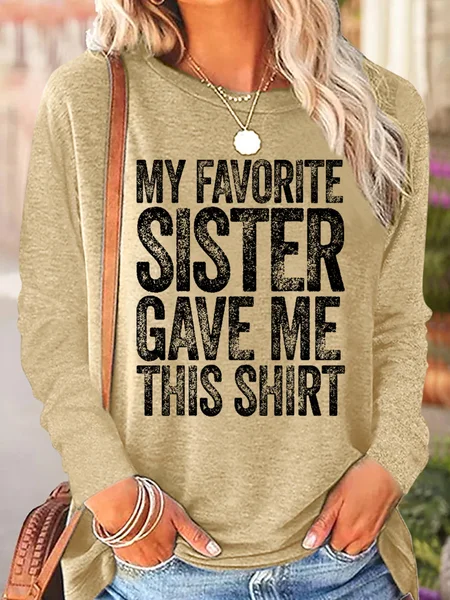 

Funny Sister Regular Fit Cotton-Blend Simple Long Sleeve Shirt, Khaki, Long sleeves