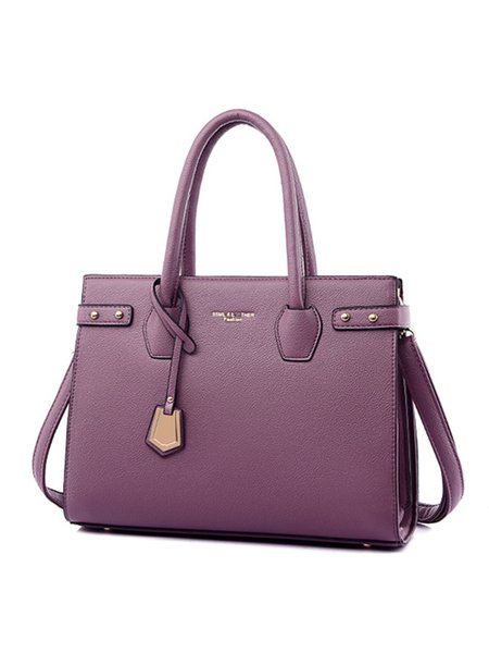 

Women Minimalist Large Capacity Urban Tote Bag with Crossbody Strap, Purple, Totes