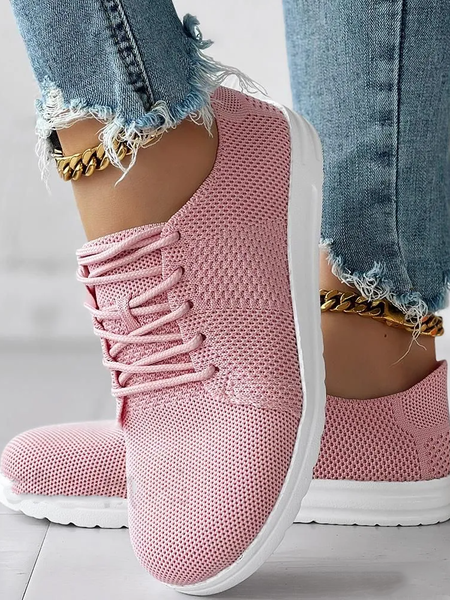

Casual Plain Mesh Fabric Casual Shoes, Pink, Shoes