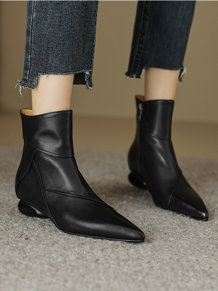 

Plain Autumn Simple Fashion Boots, Black, Boots