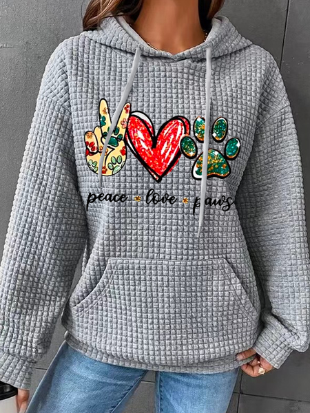 

Animal,Dog,Peace, Love & Paws Simple Hoodie Hoodie, Gray, Hoodies&Sweatshirts