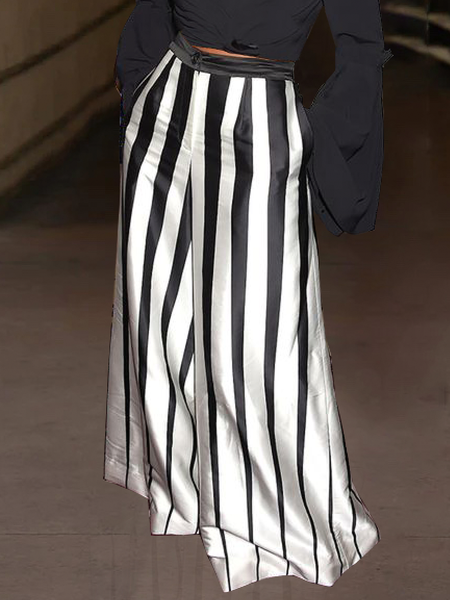 

Urban Loose Geometric Fashion Long Pants Wide leg pants, As picture, Pants