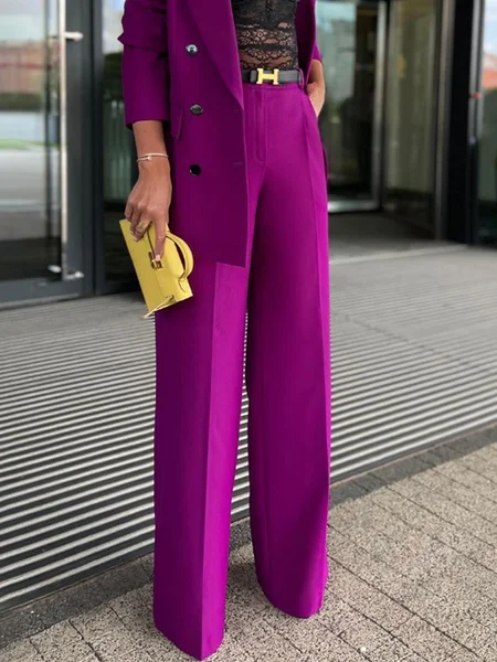 

Regular Fit Urban Plain Pants, Purple, Pants