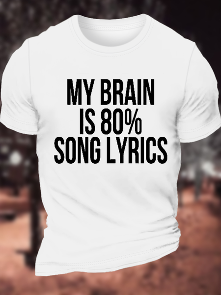 Funny Word Cotton Text Letters Casual T-Shirt, White, T-shirts