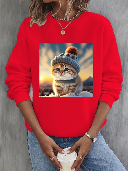 

Casual Cat Sweatshirt, Red, Sweatshirts & Hoodies