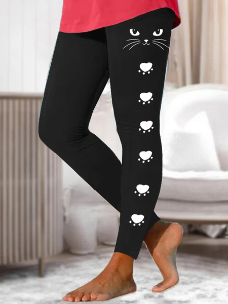 

Casual Funny Black Cat Leggings, Leggings