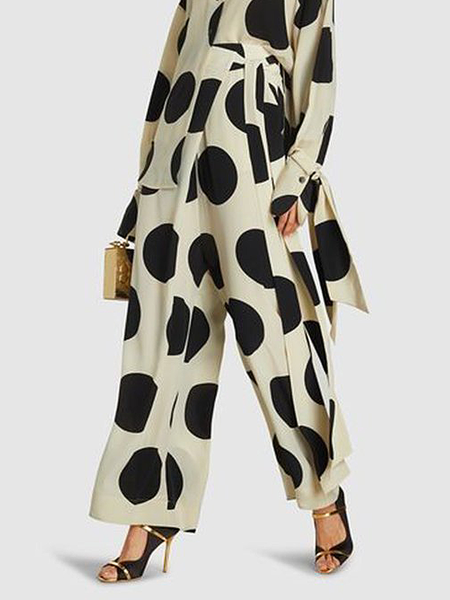

Loose Urban Polka Dots Pants Ankle Pants, As picture, Pants