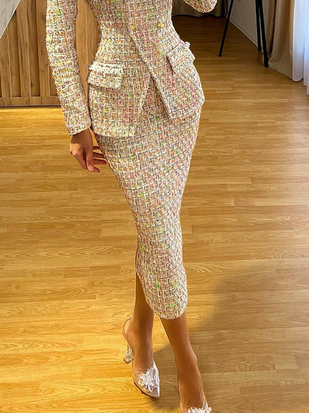 Regular Fit Elegant Plain Midi Skirt, As picture, Skirts
