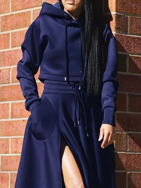

Daily Long Sleeve Plain Hoodie Urban Hoodie, Dark blue, Hoodies and Sweatshirts
