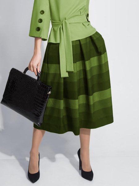 

Elegant Plaid Loose A-Line Skirt, Green, Skirts