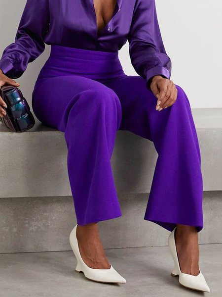

Daily Urban Plain Regular Fit Fashion Pants, Purple, Pants