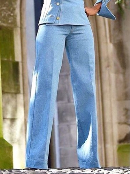 

Urban Loose Plain Jeans, Blue, Jeans