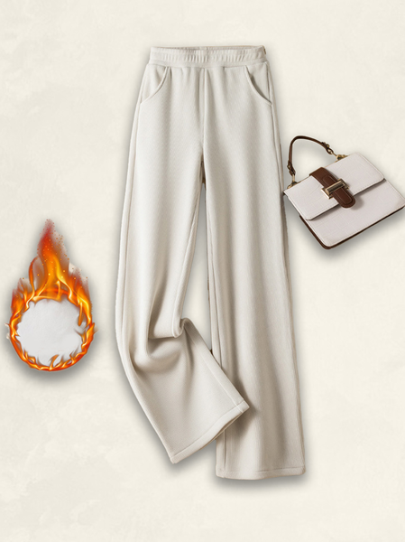 

Casual Plain Long Split Joint Pant, Beige, Pants