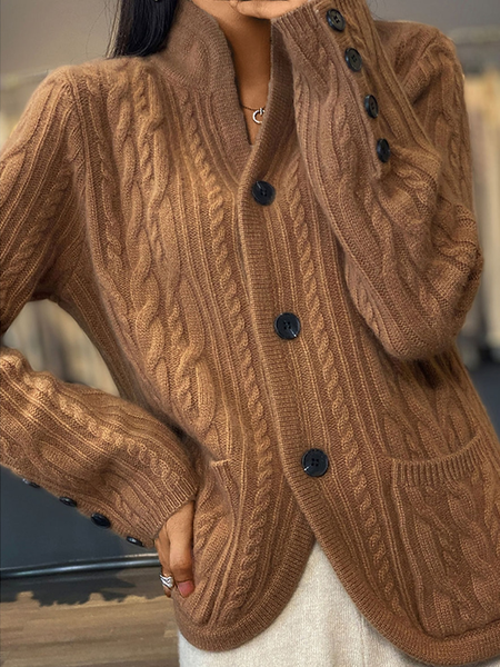 

Loose Wool/Knitting Casual Cardigan（Can Be Worn Up To A Weight Of 130 Pounds), Coffee, Sweaters & Cardigans