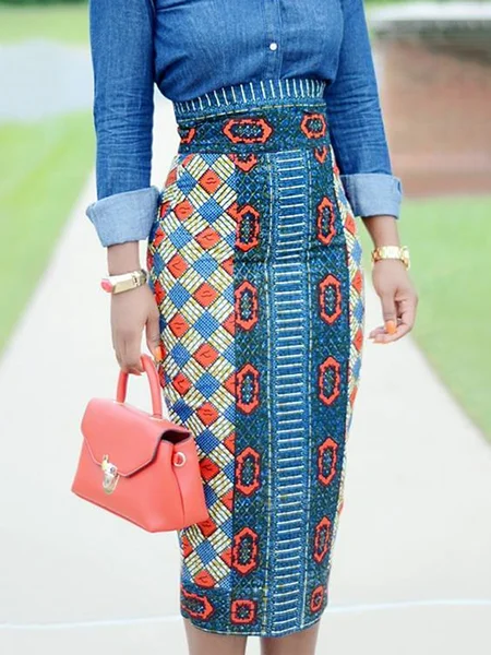 

Abstract Regular Fit Urban Skirt, As picture, Skirts