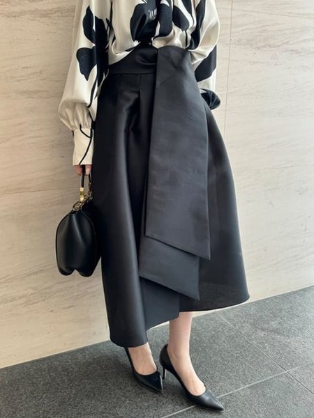 Plain Urban Regular Fit Long Skirt, Black, Skirts