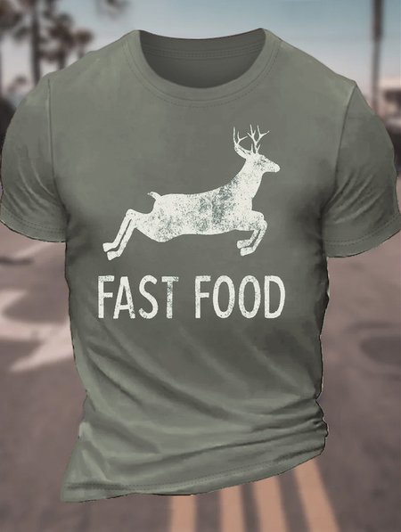 

Funny Joke Hunting Casual Loose T-Shirt, Deep gray, T-shirts