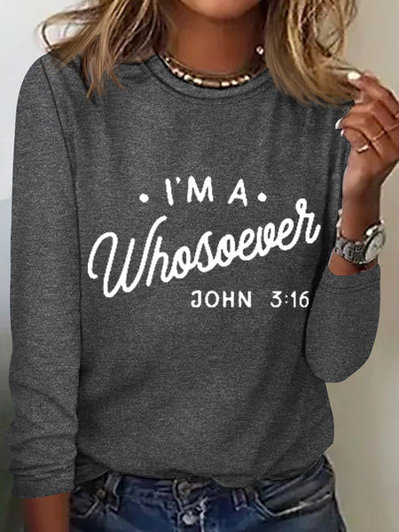 

Jesus Has My Back, Blessed The Best Faith Clothing Simple Cotton-Blend Text Letters Long Sleeve Shirt, Gray, Long sleeves