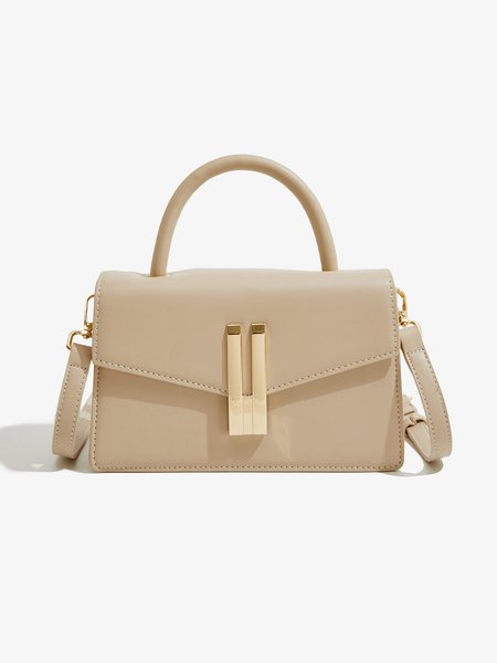 

Women Minimalist Metal Magnetic Handbag Commuting Square Crossbody Bag, Apricot, Bags