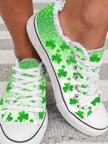 

Casual Four Leaf Clover Canvas Shoes, Color7, Sneakers