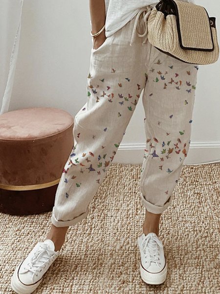 

Casual Butterfly Long Pant, Khaki, Pants