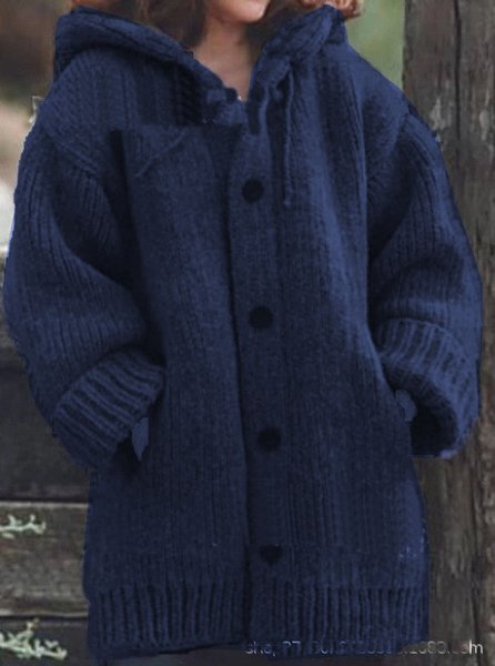 Casual Wool Knitting Others Loose Cardigan