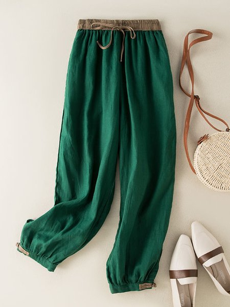 

Casual Plain Long Pant, Green, Pants