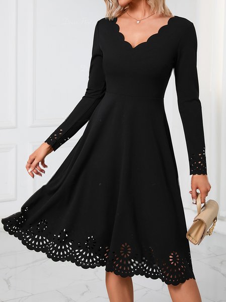 

Devore Simple Regular Fit Lace Collar Little Black Dress, Dresses