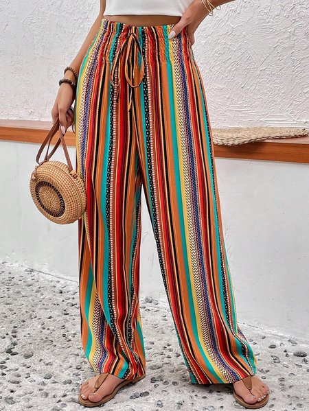 

Boho Color Block Long Pant, Multicolor, Pants