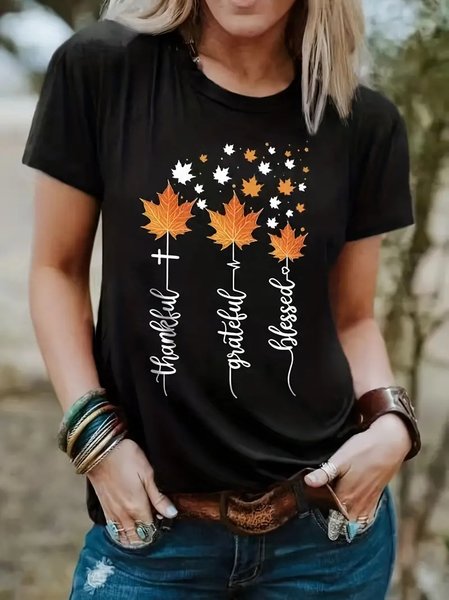 

Casual Cotton Loose T-Shirt, Black, T-Shirts